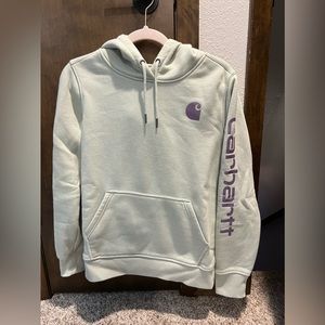 WOMEN'S RELAXED FIT MIDWEIGHT LOGO SLEEVE GRAPHIC HOODIE   Size S (4/6)